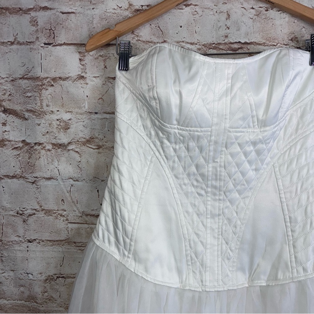 Anthropologie BHLDN Strapless A-Line Satin Tulle-Skirt Midi Dress Size Small NEW - Picture 6 of 13